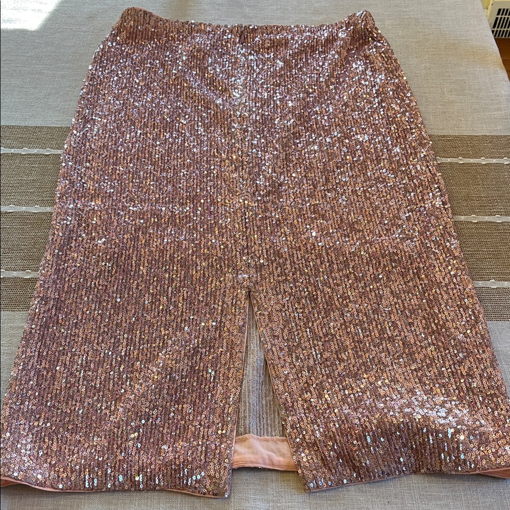 Vineyard Vines Rose Gold Sequin Pencil Skirt - Picture 4 of 5